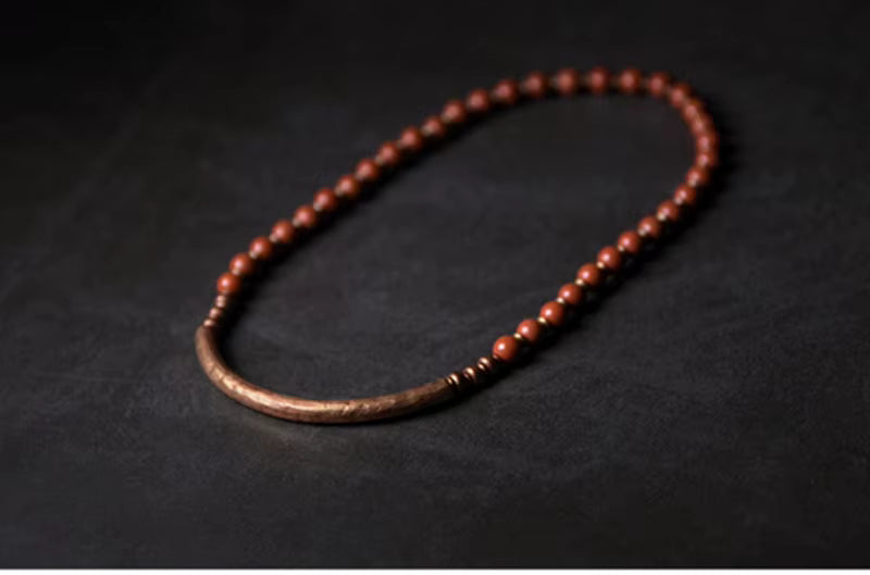 The Copper Wrap — Handmade Red Jasper & African Jade Bracelet