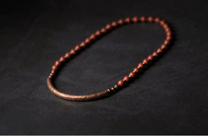 The Copper Wrap — Handmade Red Jasper & African Jade Bracelet