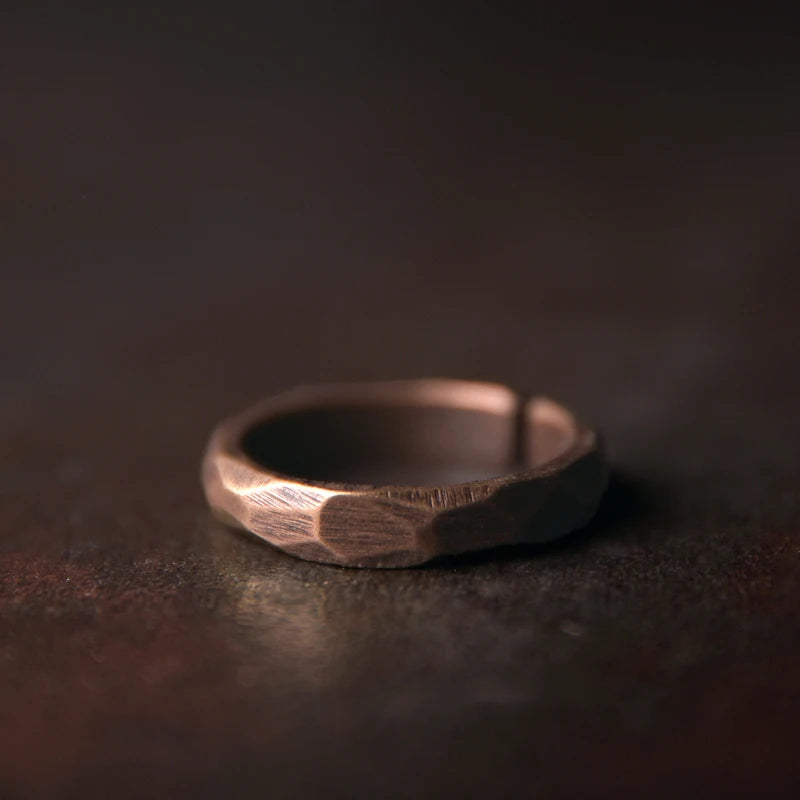The Carved Ring Set — Handmade Pure Copper Ring