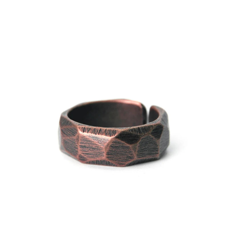 The Carved Ring Set — Handmade Pure Copper Ring