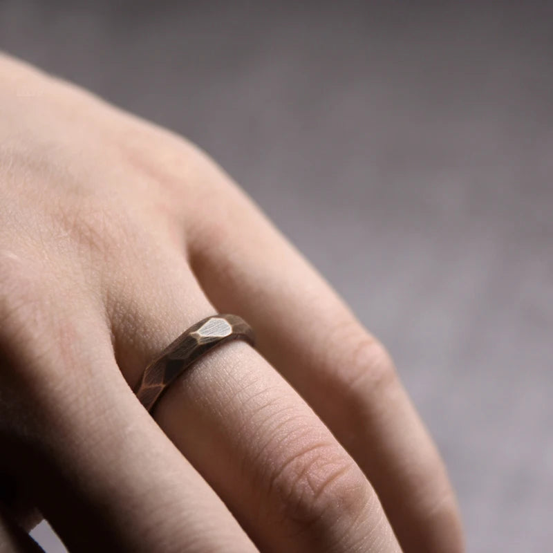 The Carved Ring Set — Handmade Pure Copper Ring