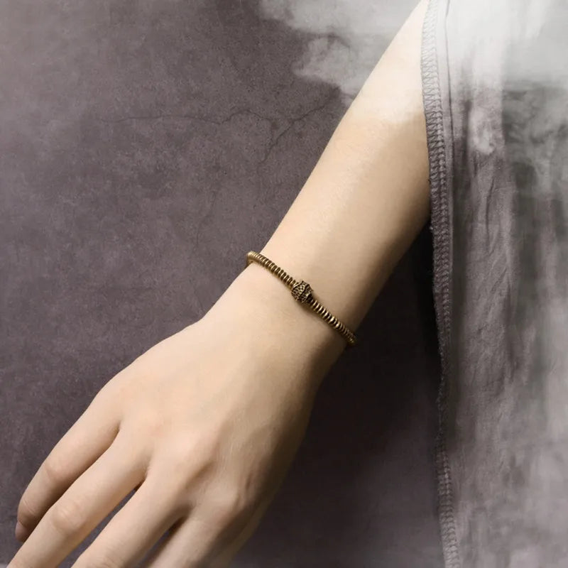 The Brass Bead Cuff — Handmade Copper Alloy Bracelet