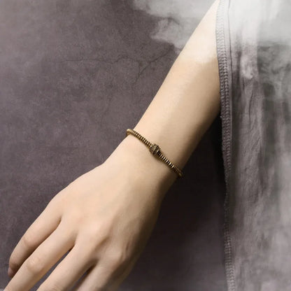 The Brass Bead Cuff — Handmade Copper Alloy Bracelet