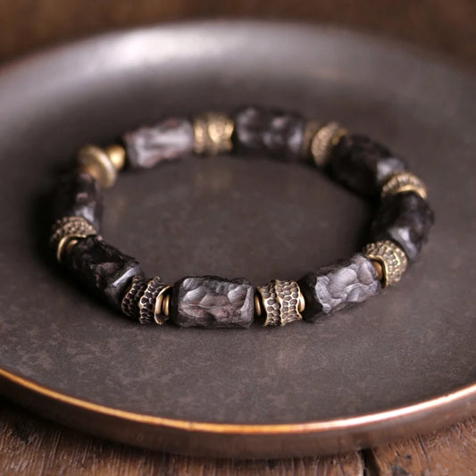 The Ebony Strip Cuff — Handmade Ebony & Copper Bracelet
