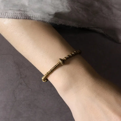 The Brass Bead Cuff — Handmade Copper Alloy Bracelet