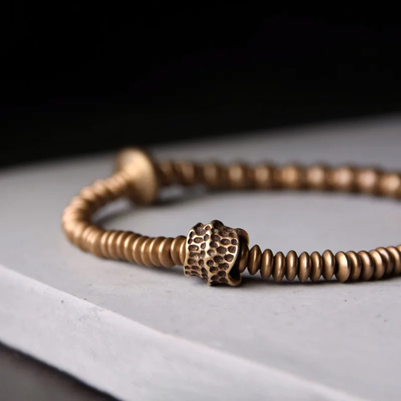 The Brass Bead Cuff — Handmade Copper Alloy Bracelet