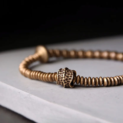 The Brass Bead Cuff — Handmade Copper Alloy Bracelet