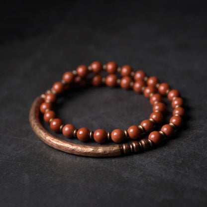 The Jasper Set — Handmade Red Jasper & African Jade Bracelet