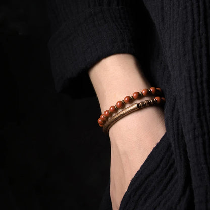 The Jasper Set — Handmade Red Jasper & African Jade Bracelet