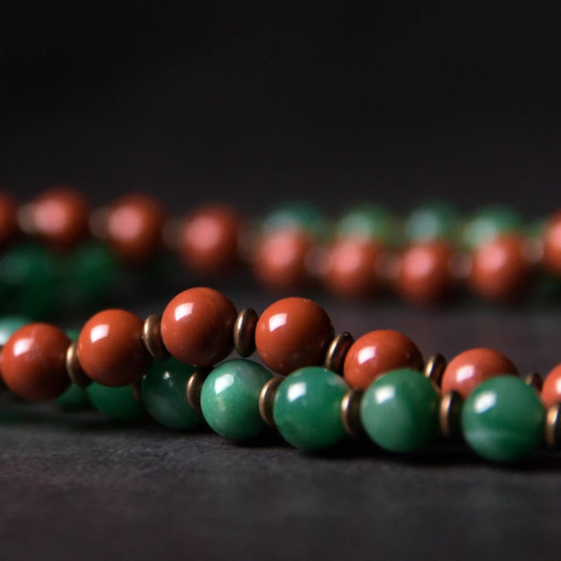 The Jasper Set — Handmade Red Jasper & African Jade Bracelet
