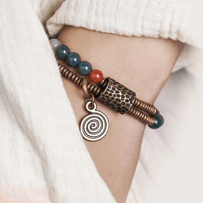 The Moss Cuff — Handmade Moss Agate & Copper Bracelet