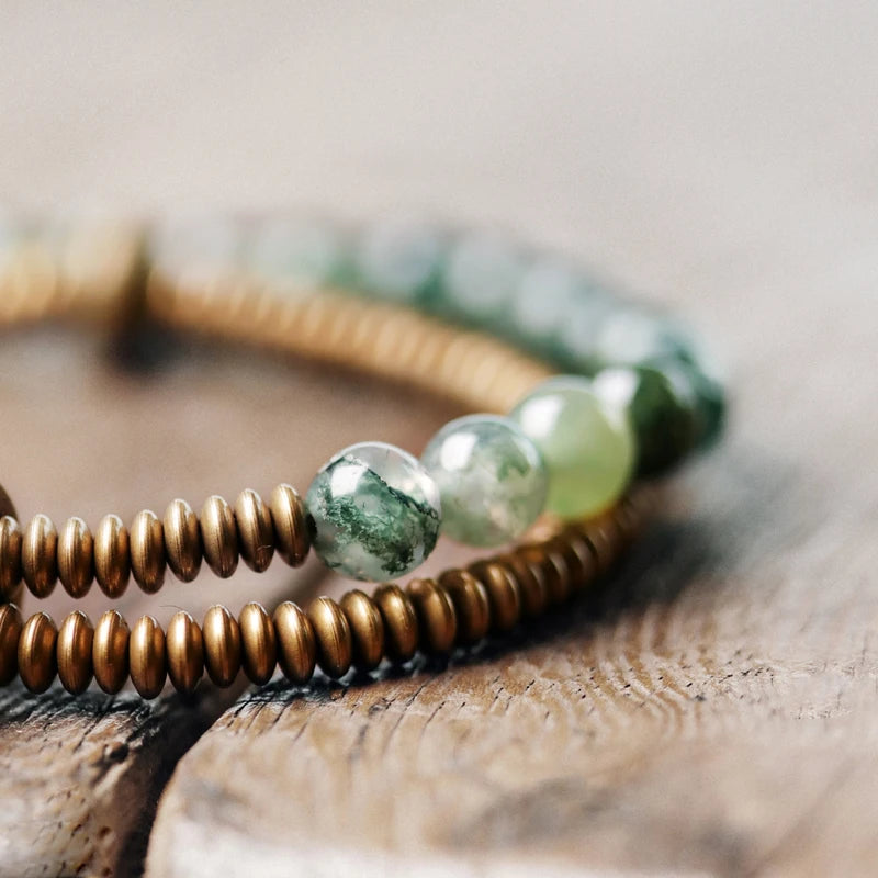 The Moss Cuff — Handmade Moss Agate & Copper Bracelet