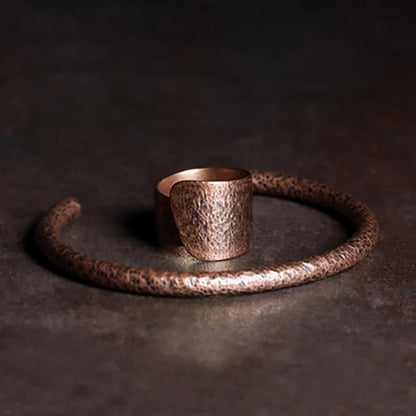 The Couple Cuff — Handmade Copper Bracelet & Ring Set