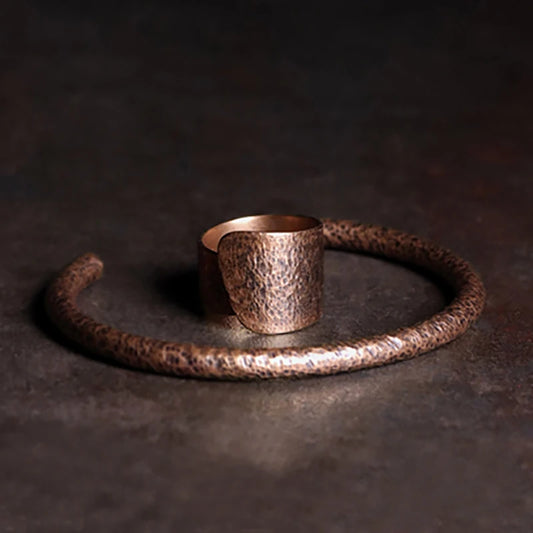The Couple Cuff — Handmade Copper Bracelet & Ring Set