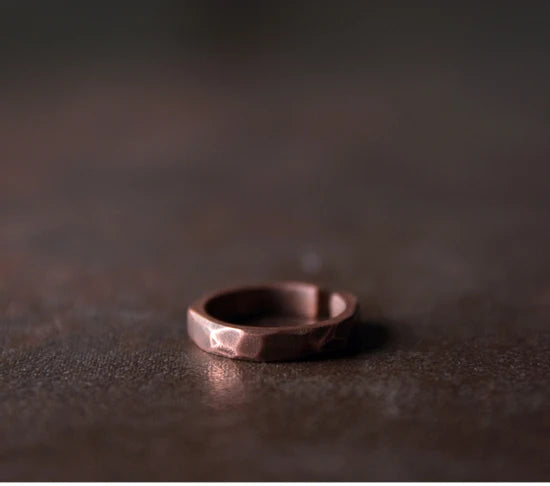 The Carved Ring Set — Handmade Pure Copper Ring