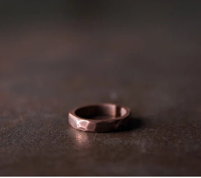 The Carved Ring Set — Handmade Pure Copper Ring
