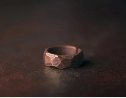 The Carved Ring Set — Handmade Pure Copper Ring